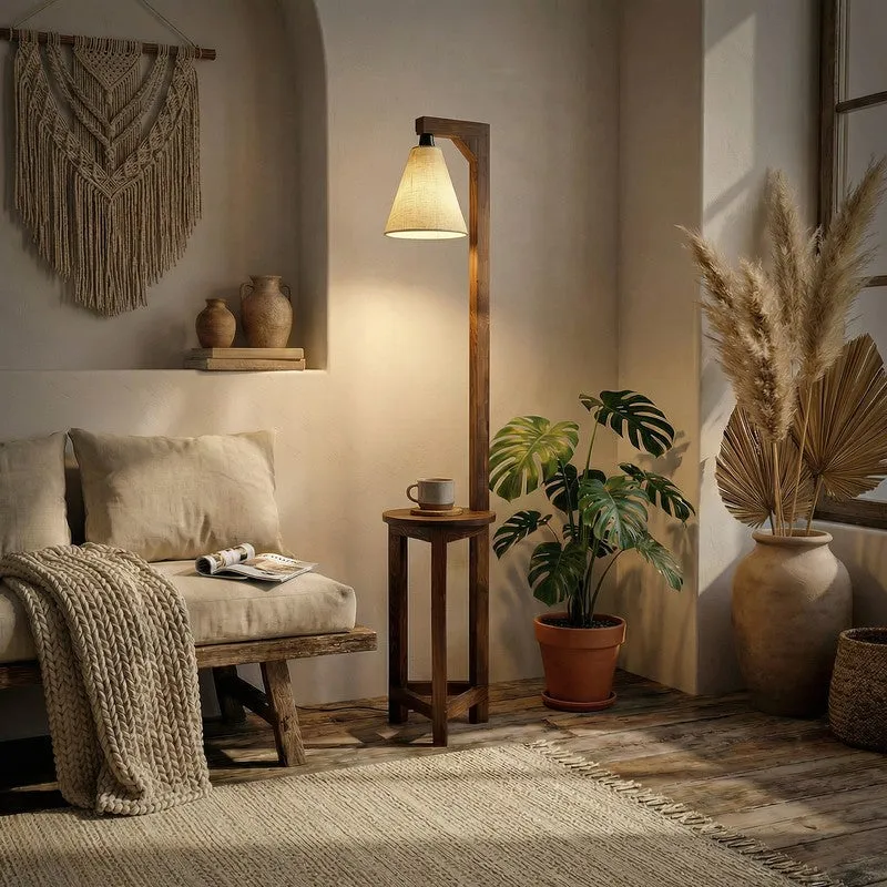 SimplyShade Wooden Floor Lamp - Brown media 1
