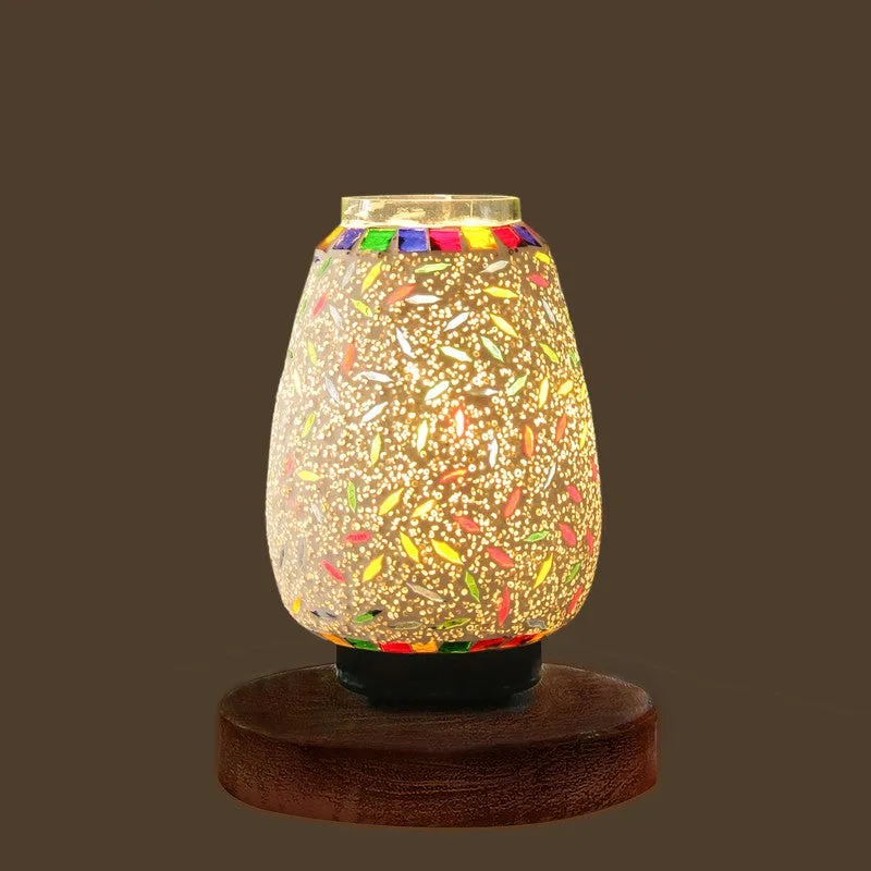 Illumia Glass Table Lamp With Wooden Base - Multicolor media 6