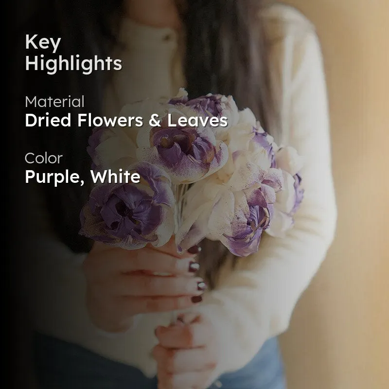 Artificial Peony Blooms Flower Stem (Purple) - Set Of Five media 2