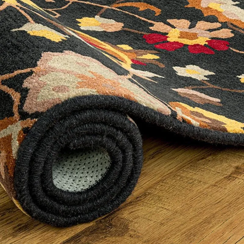 Sedna Hand Tufted Ethnic Wool & Nylon Carpet - Black media 4