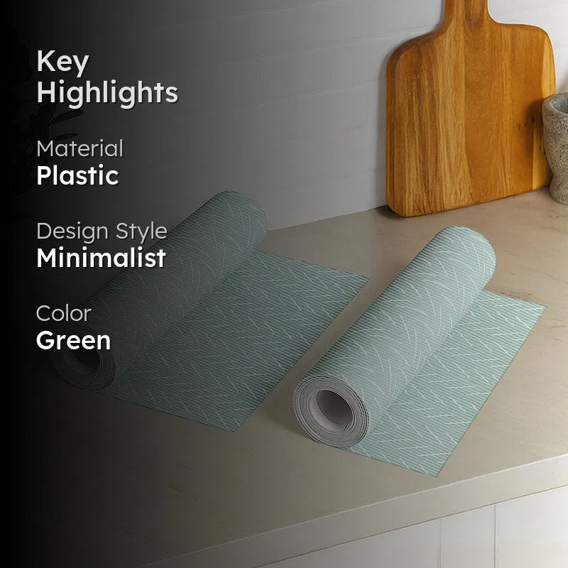 Fanta Kitchen Plastic Shelf Liner Mat (Green) - Set Of Two media 2