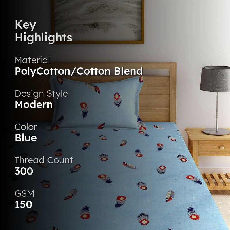 Cidara Flora Bedsheet - 150 GSM media 2