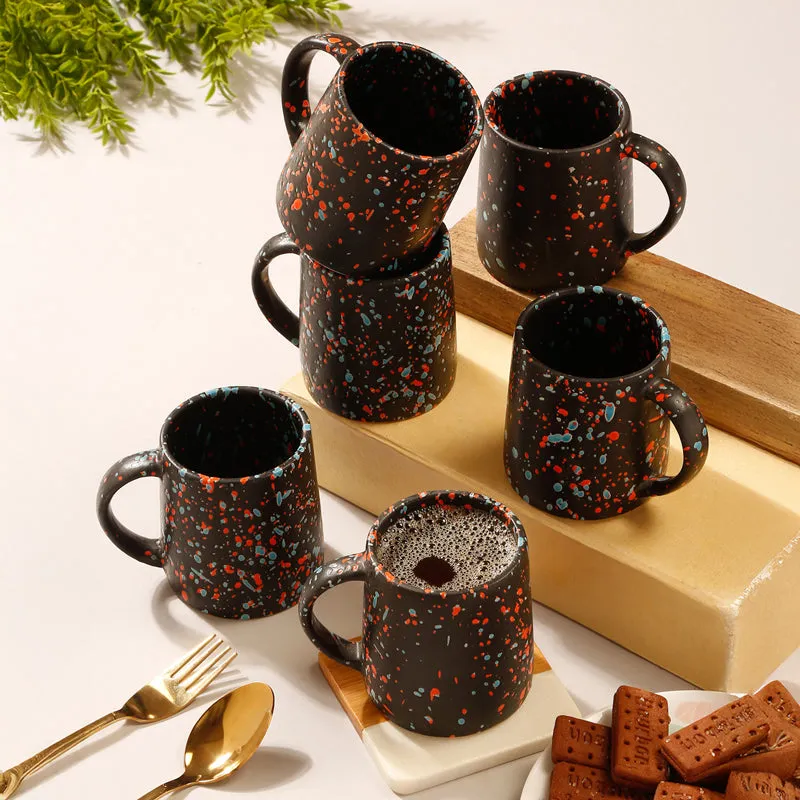 Splash Ceramic Coffee Mug (300 mL Each) - Set Of Six media 1