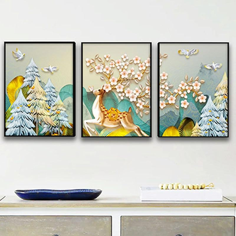 Mystica Land Wall Painting - Set Of Three