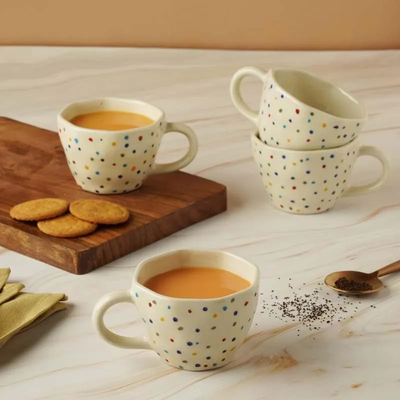 Starry Ceramic Tea Cup (210 mL Each) - Set of Four media 1