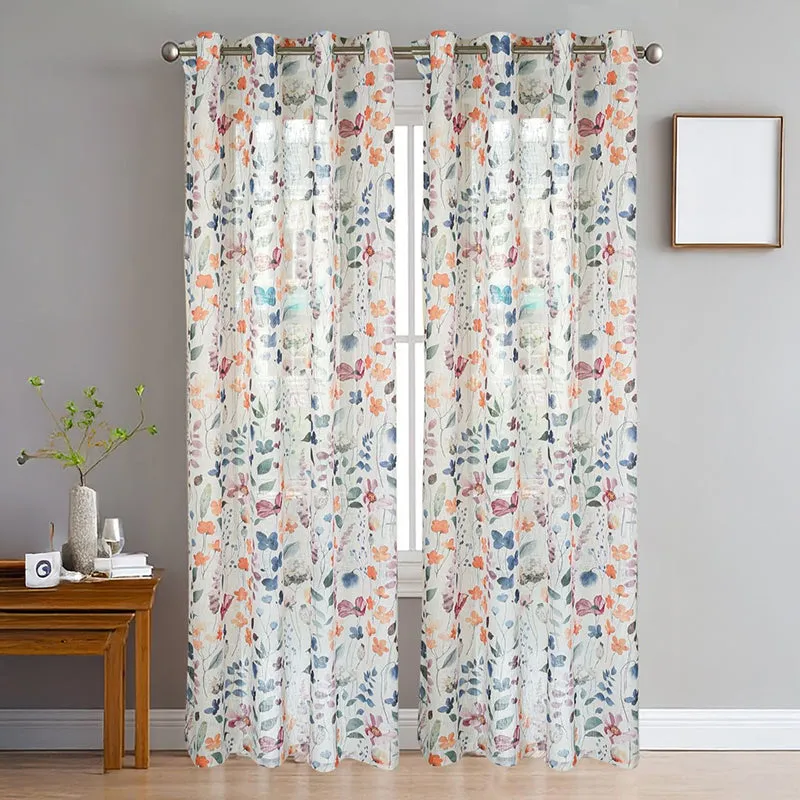 Glissar Linen Texture Sheer Curtain - Set Of Two media 1