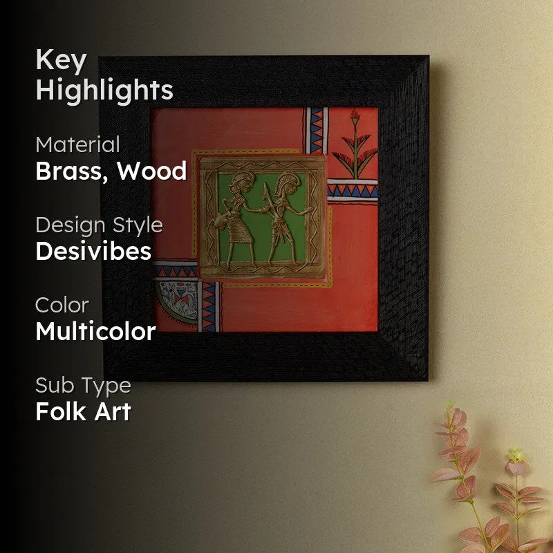 Makena Brass & Wood Wall Accent - Orange media 2