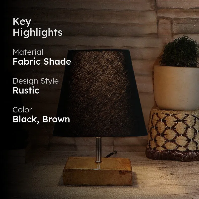 Tryda Fabric Table Lamp - Black,Brown media 2