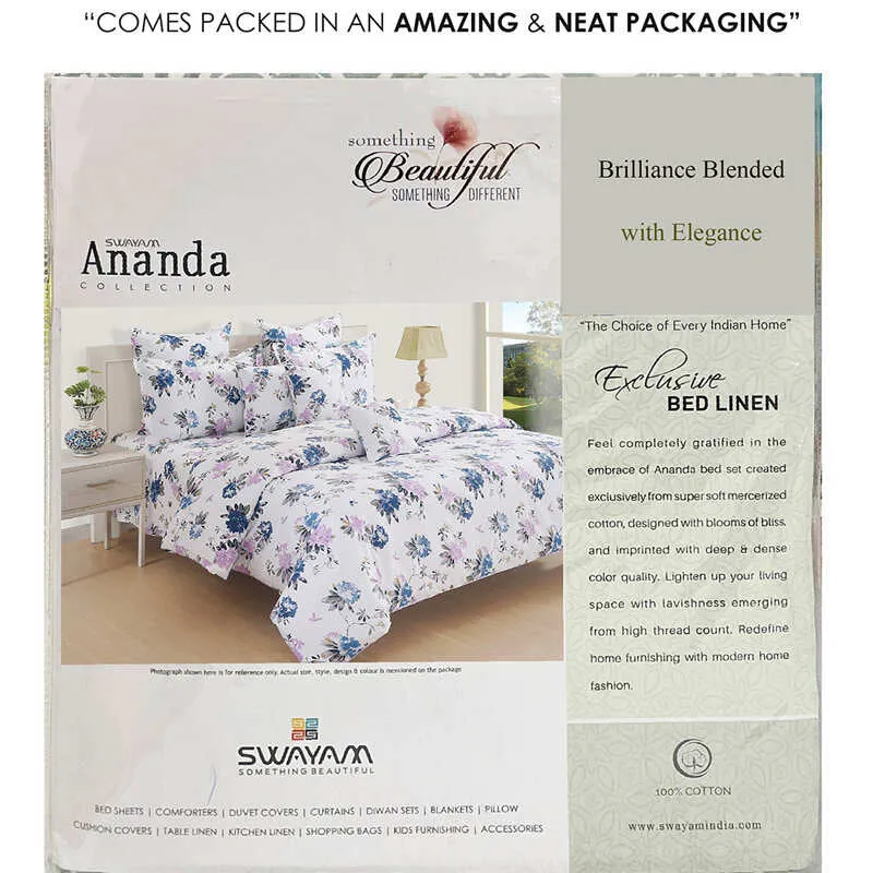 Swayam Ruvo Rosa Cotton Bedsheet (Purple) - 200 TC media 8