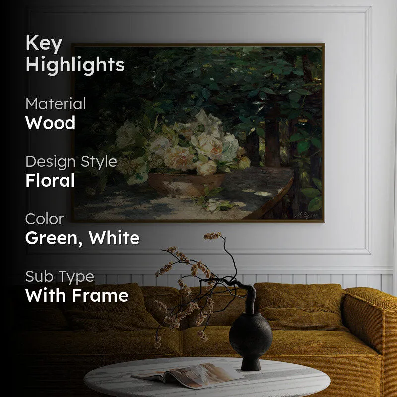 Floral Fairy Wood Wall Art With Frame - Black media 2