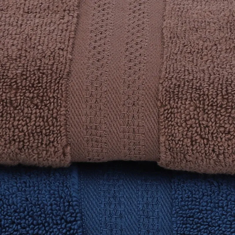 Nova Solids Bath Towel (Brown, Blue) - Set Of Two media 7
