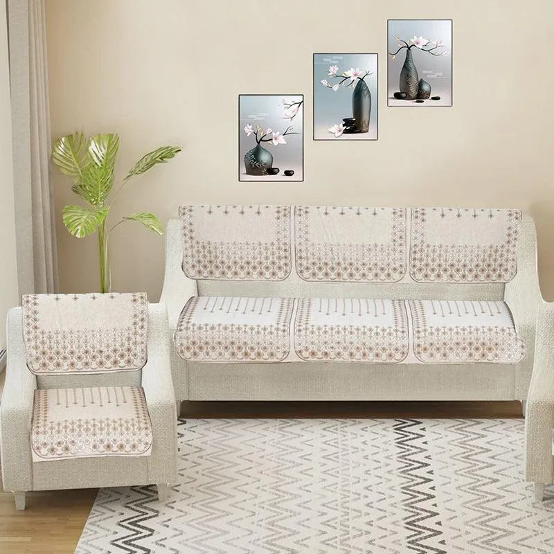 Emsy Cotton Sofa Cover - Off White media 1