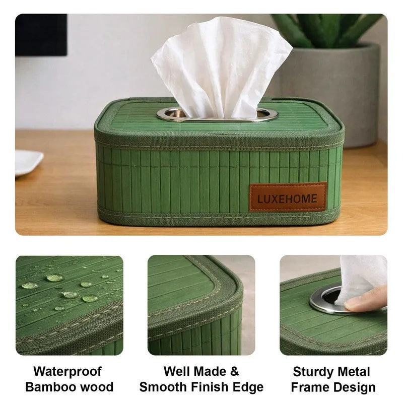 EcoNest Bamboo Tissue Holder - Green media 5