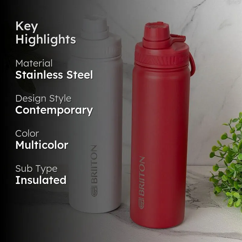 Drink Dazzle Hot & Cold Thermos Water Bottle (White & Red, 750 mL Each) - Set Of Two media 2