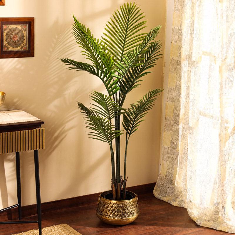 Artificial Realistic Areca Palm Plant With Black Plastic Pot - 4.9 Feet media 3