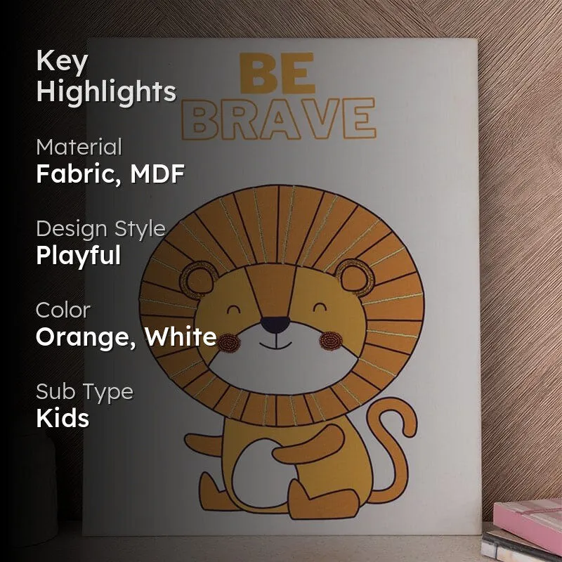Leo Fun MDF & Fabric Wall Accent  - Lion Paw Collection media 2