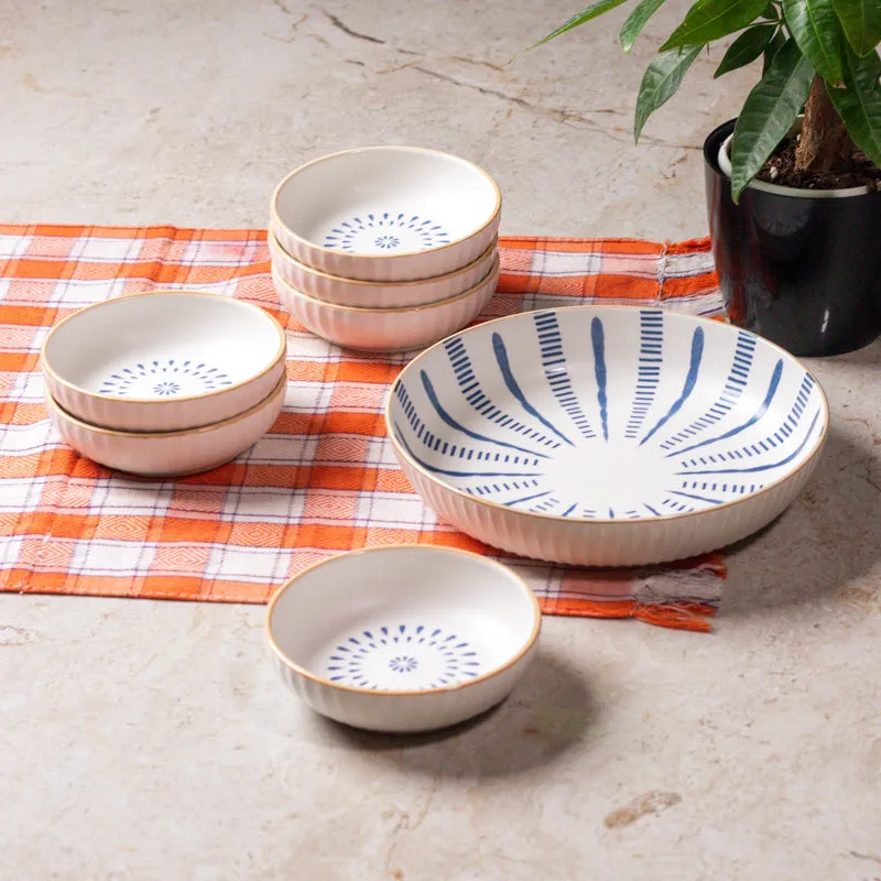 Striped Shell Serving Bowl Set - Seven Piece Set media 1