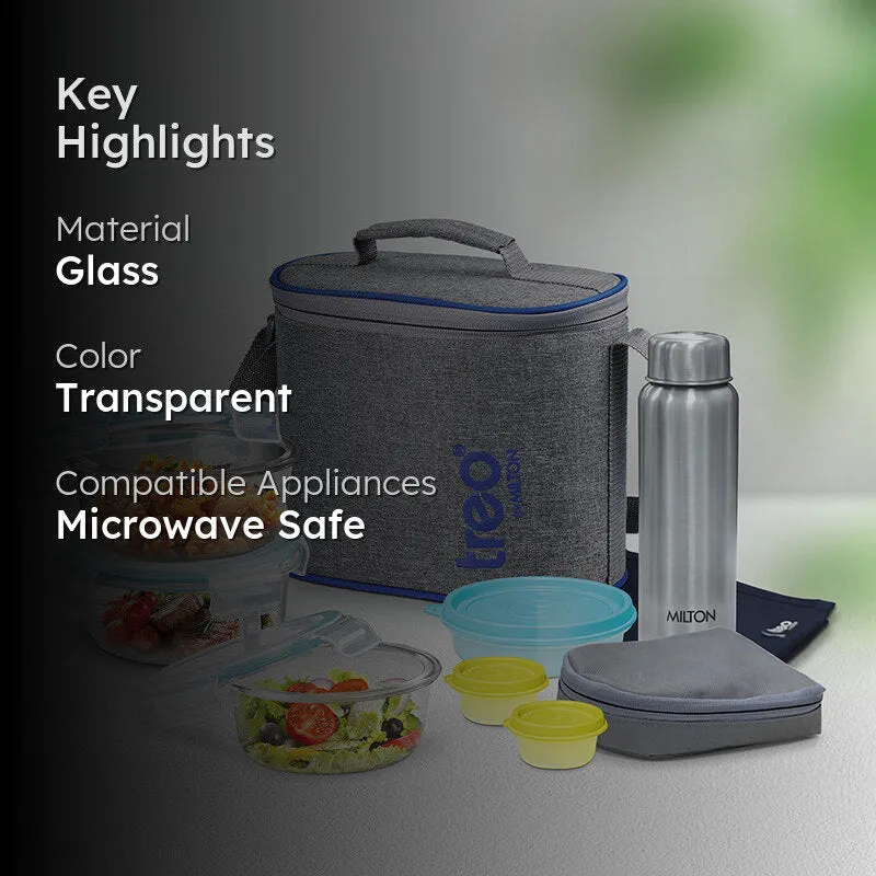 Milton Oasis Borosilicate Lunch Box With Bag - Eight Piece Set media 2
