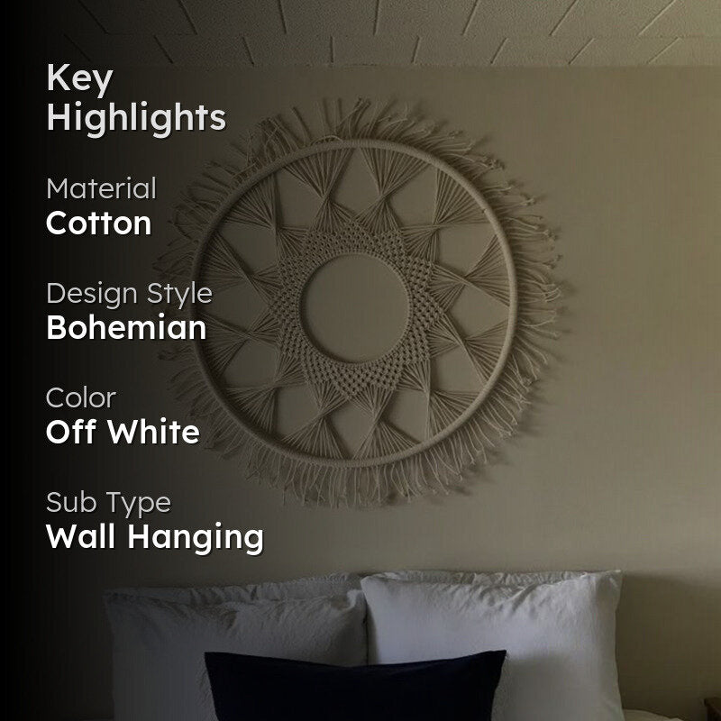 Sun Weave I Macrame Cotton Wall Hanging media 2