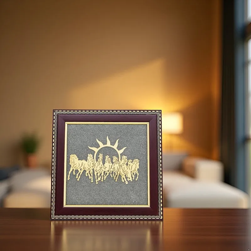 Suriya Dev On Golden Seven Horses Chariot Wall Art media 3