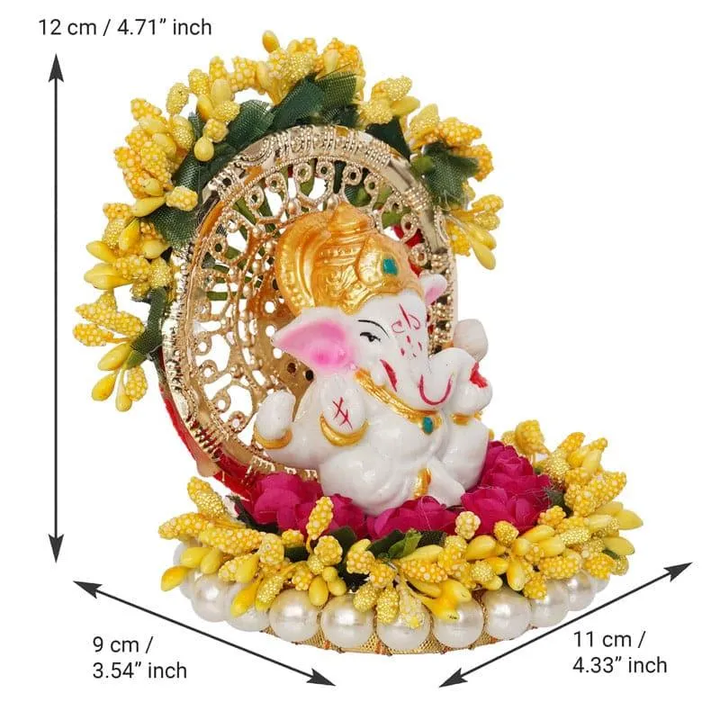 Floral Decorated Ganesha idol media 4