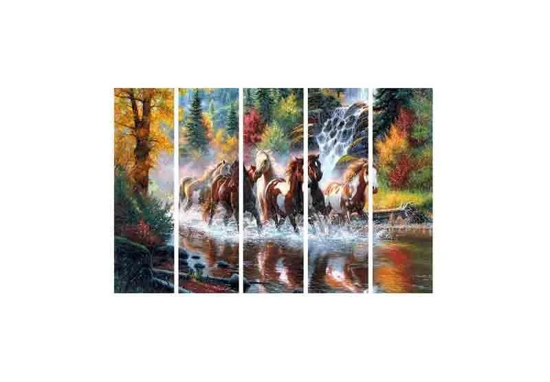 River Horses Wall Art - Set of Five media 5