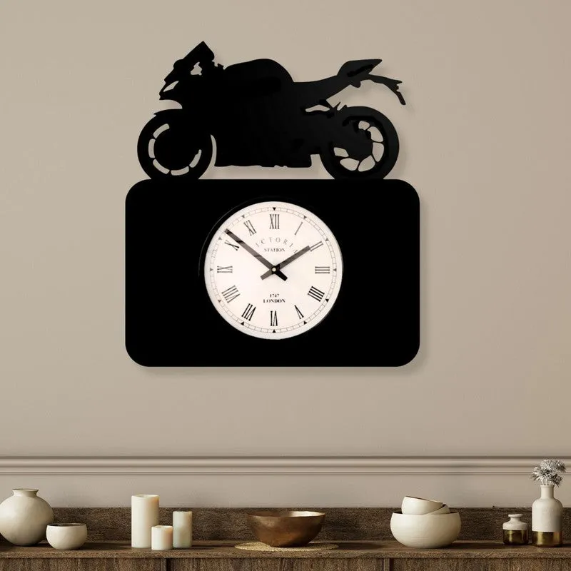 Motoedge Steel Analog Wall Clock - Black media 1
