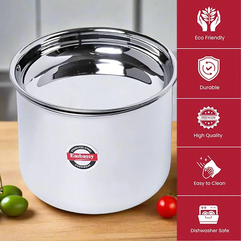 Halcyon Stainless Steel Pateela With Lid - 1500 mL / 5 Inches media 5