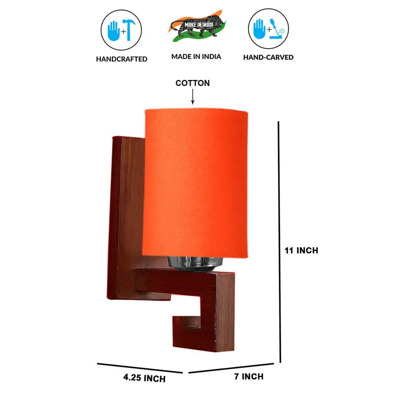 Sienna Cylindrical Wooden Wall Lamp media 5