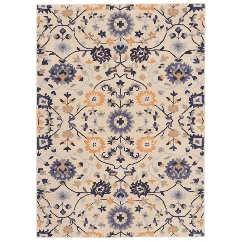 Erinyes Hand Tufted Ethnic Wool & Nylon Carpet - Blue media 1