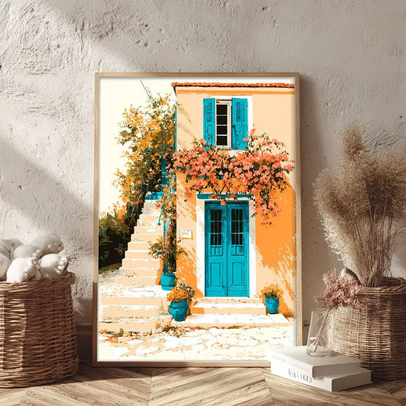 Floral Cascade Canvas Wall Painting - Brown Frame media 3