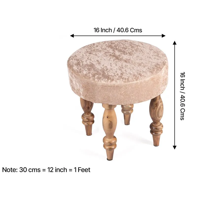 Rexon Sheesham Wooden Stools (Beige) - Set Of Two media 11