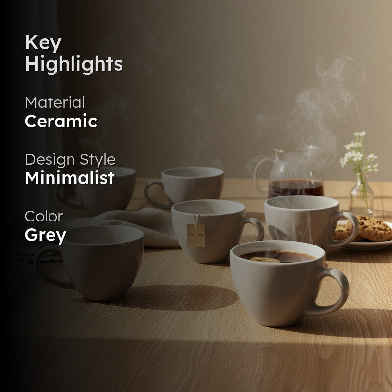 Cozy Ceramic Tea Cup (80 mL Each) - Set Of Six media 2