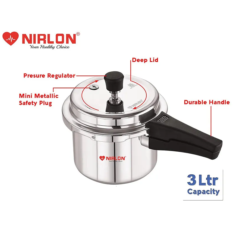 Nirlon Alumina Pressure Cooker - 3000 mL/ 8 Inches media 3