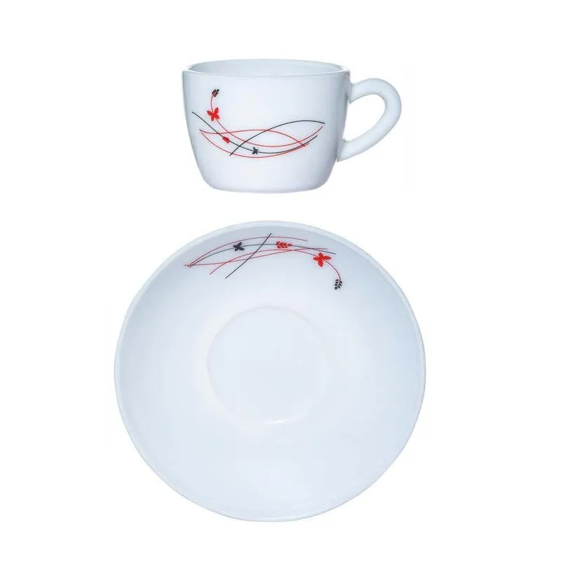 Cello Auros Breeze Cup & Saucer (130 ML) - Twelve Piece Set media 6