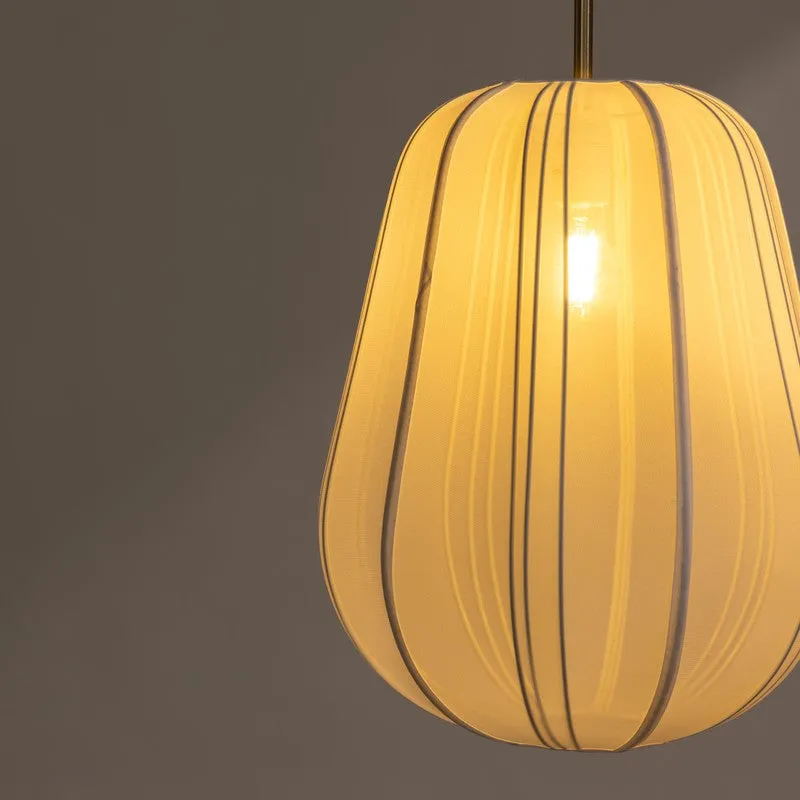 Fig Living Luxe Collection Fabric Ceiling Lamp - Ivory,Gold media 7