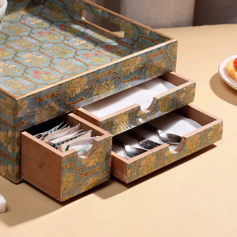 Fleur Jharokha Wood Cutlery Organiser media 3