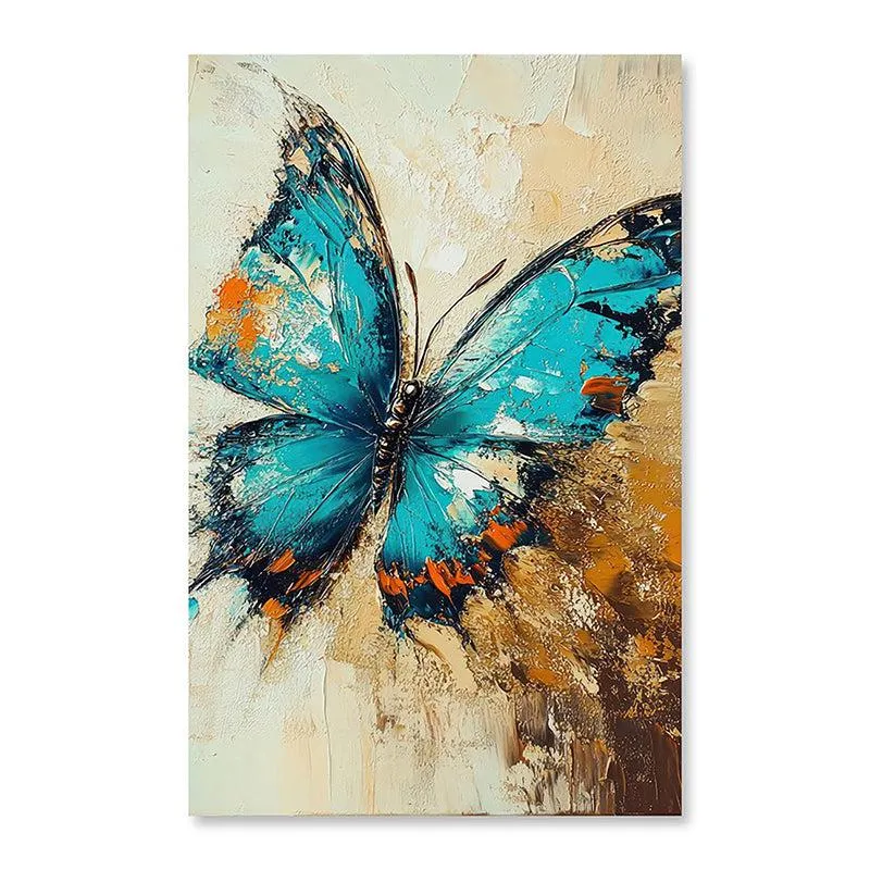 Papillon Bleu Canvas Modern Wall Art media 5