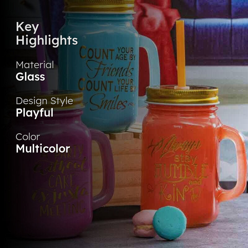 Bairn Glass Coffee Mug (450 mL Each) - Set of Three media 2
