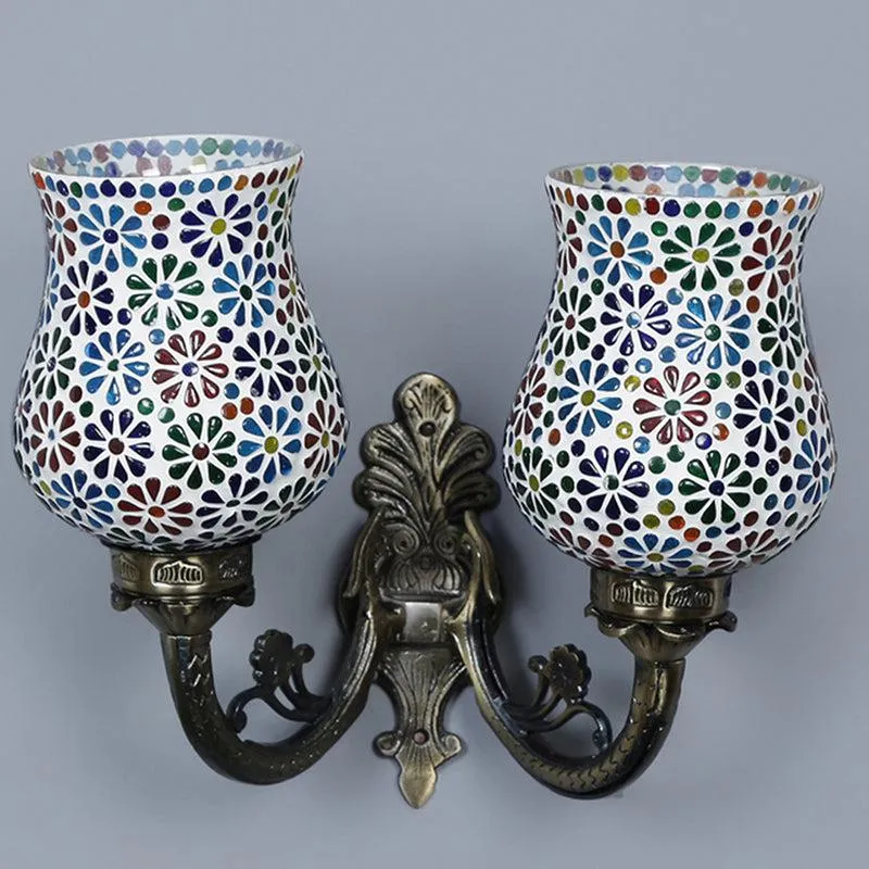Ervo Twinner Mosaic Glass & Metal Wall Lamp media 4