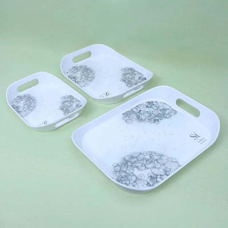 Hydrangea Florae Serving Tray (Grey) - Set Of Three media 5