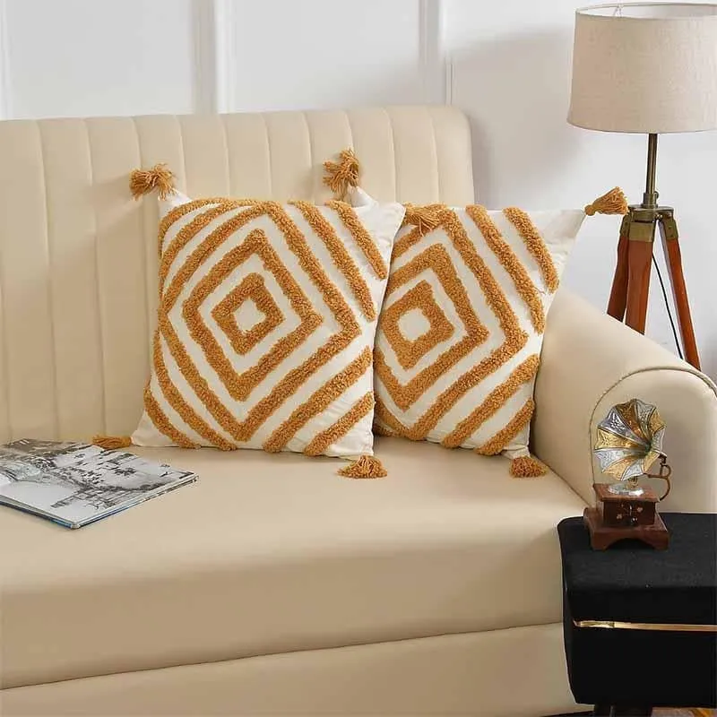 Caramel Queen Cushion Cover- Set Of Two media 2
