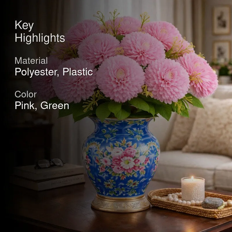 Florisse Artificial Hydrangea Flower (Pink) - Set Of Four media 2