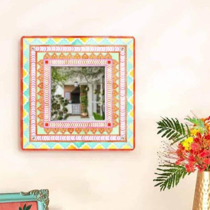 Ethnic Trove Designer Handpainted Mirror media 3