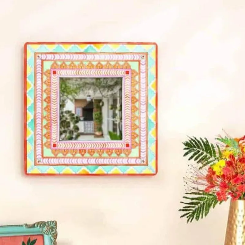 Ethnic Trove Designer Handpainted Mirror media 3