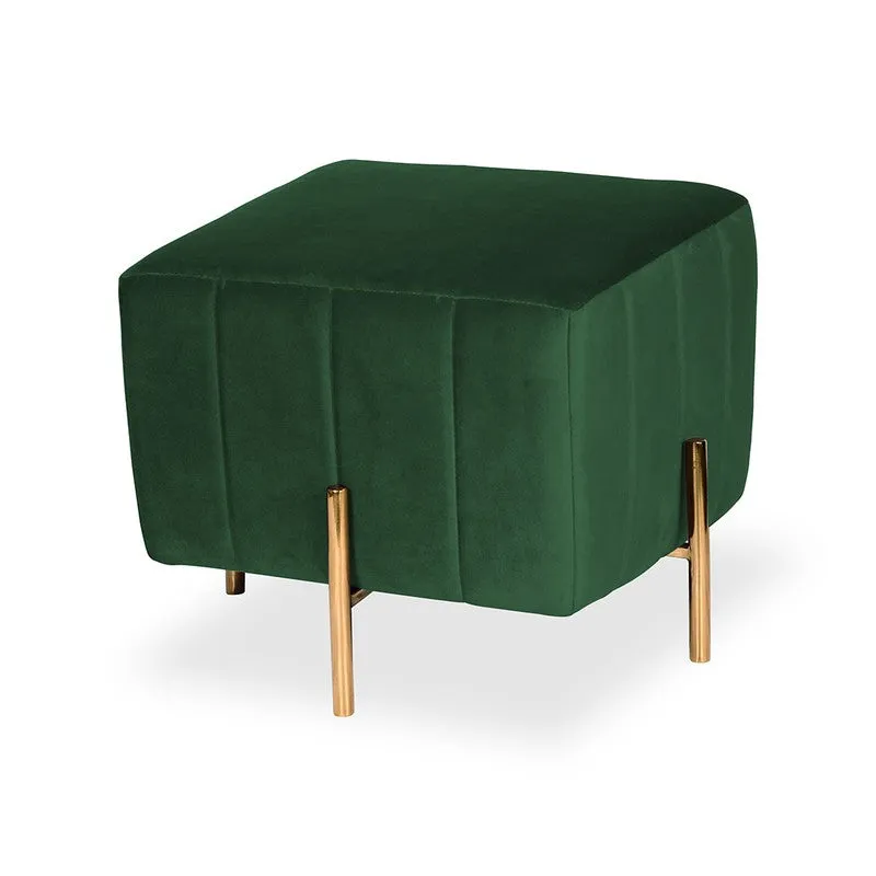 Zevion Softara Ottoman - Green & Gold media 4