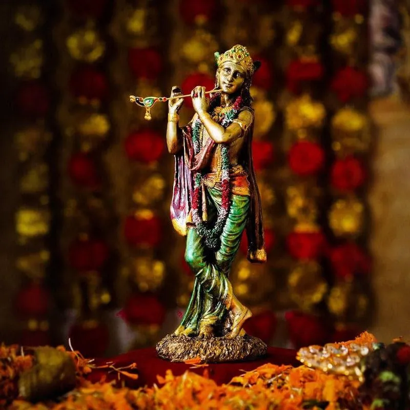 Krishna Symphony Resin Idol - Multicolor media 1