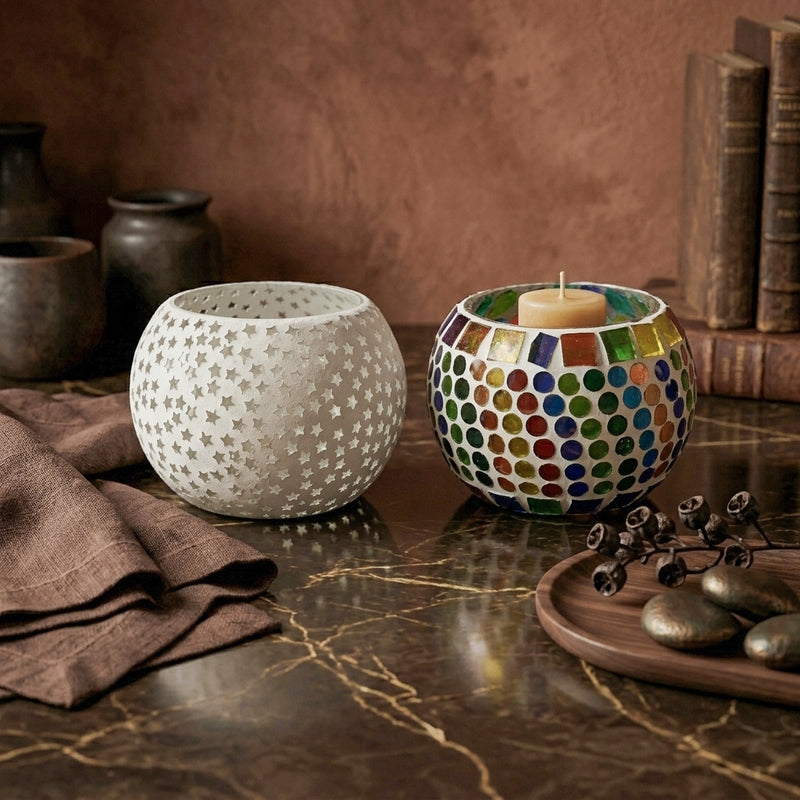 Vishaka Tealight Candle Holder - Set Of Two media 4