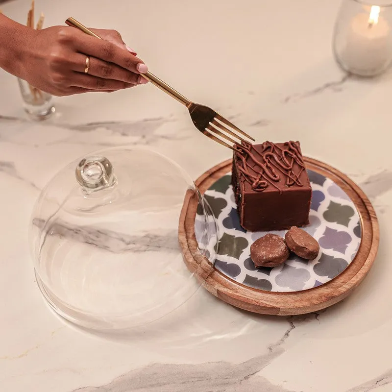 Opal Cake Stand With Dome media 1