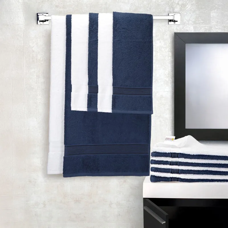 Comfora Towel Set (White,Blue) - Fourteen Piece Set media 3